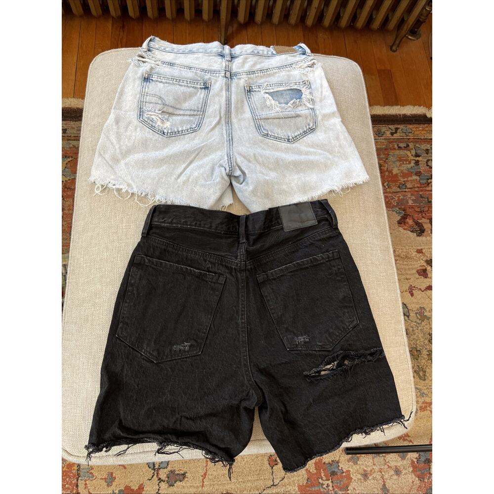 American Eagle/ Aeropostale Size 4 LOT Distressed Denim Mom Shorts 90s Baggy - Picture 3 of 16